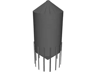 Hopper Tank 15 Foot 8 Ring 3D Model preview