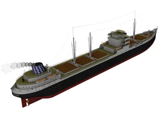 MS Munchen Cargo Ship 3D Model preview