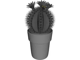 Cactus Pottet Round 3D Model preview