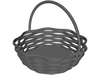 Basket with Handle 3D Model preview
