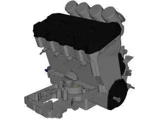 Kawasaki Engine and Sump 3D Model preview