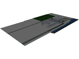 Factory Building 3D Model preview