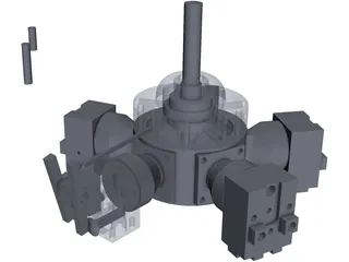 Liney Halo Radial Steam Engine 3D Model preview