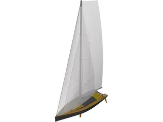 Sail Boat 3D Model preview