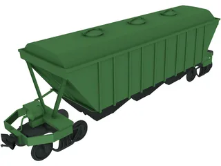 Railway Train Wagon 3D Model preview