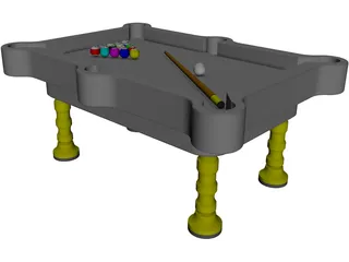 Pool Table 3D Model preview