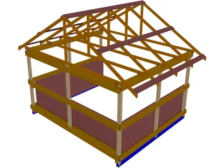 Shed Framing Run-in 3D Model preview