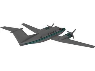 Beechcraft King Air B-200 3D Model preview