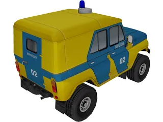 UAZ 469 Police 3D Model preview
