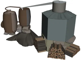 Moonshine Still 3D Model preview
