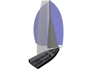Mini Sail Boat 3D Model preview