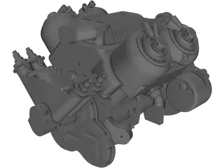Car V4 Engine 3D Model preview