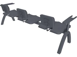 Hospital Bench 3D Model preview