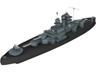 USS Nevada (BB-36) 3D Model preview