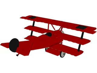 Fokker Dr.I Dreidecker Triplane 3D Model preview