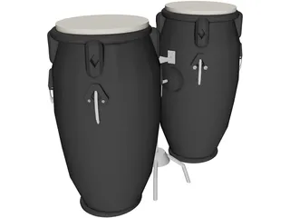 Bongo Percusion Instrument 3D Model preview