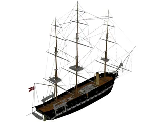 Jylland Frigate 3D Model preview