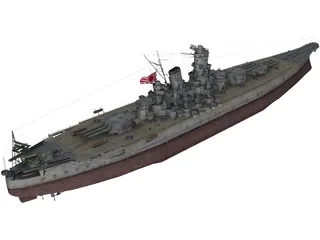 Yamato Battleship 3D Model preview