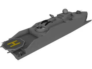 Catamaran Destroyer 3D Model preview