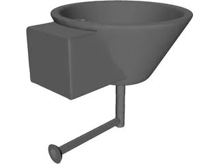 Toilet Fitting 3D Model preview