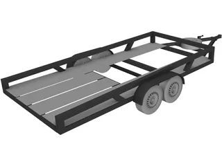 Car Trailer 3D Model preview