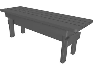Entryway Bench 3D Model preview