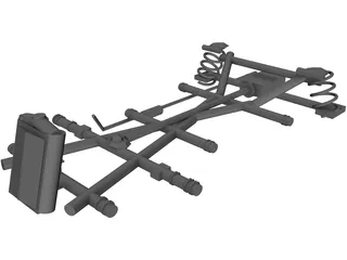 Classic Mercedes Chassis 3D Model preview
