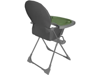 Baby Highchair 3D Model preview