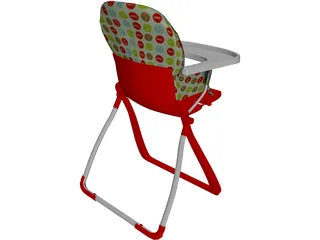 Baby Highchair 3D Model preview