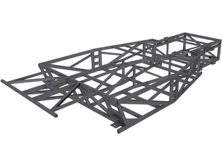Kit Car Frame 3D Model preview