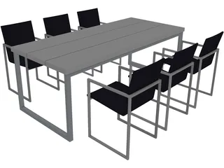Dining Set 3D Model preview