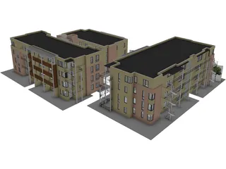 Condo Buildings 3D Model preview