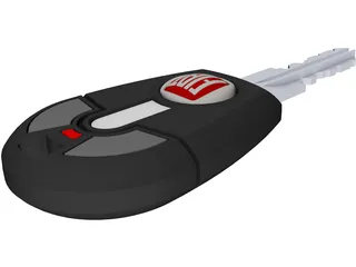 Fiat Car Key 3D Model preview