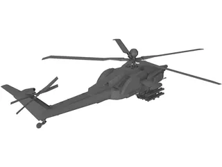 Mil MI-28N Attack Helicopter 3D Model preview