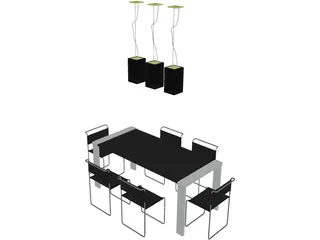 Kitchen Table 3D Model preview