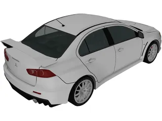 Mitsubishi Lancer Evo X 3D Model preview