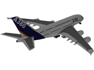 Airbus A380 3D Model preview