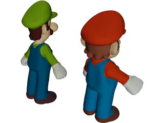 Mario and Luigi Brothers 3D Model preview