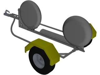 Collapsible Motorcycle Trailer 3D Model preview