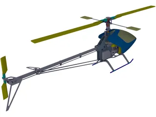 RC Helicopter for 90 engine 3D Model preview