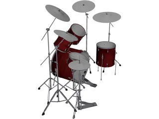 Pearl Drum Kit 3D Model preview