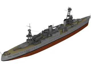 USS Chicago (CA-29) Northampton class Heavy Cruiser 3D Model preview