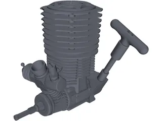 Force .38CNC Nitro Engine 3D Model preview