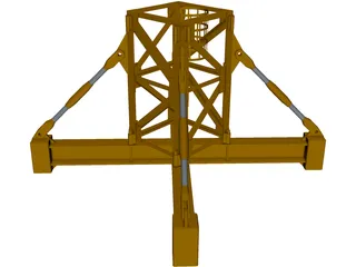 Crane Body Segment Ground Base 3D Model preview