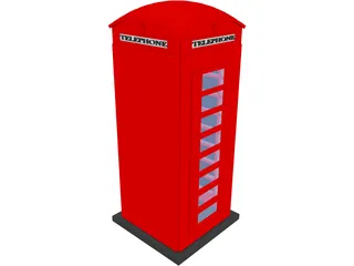 Telephone Booth 3D Model preview