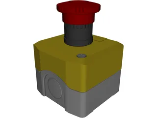 Emergency Stop Button 3D Model preview