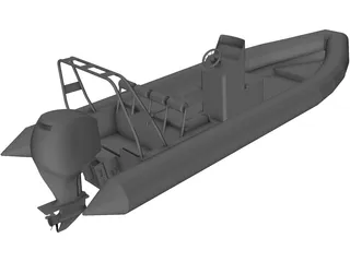 Raptor Rigid Inflatable Boat (Rib) 6.95m 3D Model preview