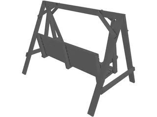 Garden Swing Bench 3D Model preview
