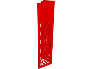 Oriental Red Panel 3D Model preview