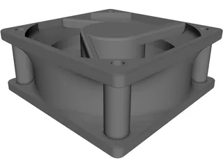 Axial Flow Fan 3D Model preview